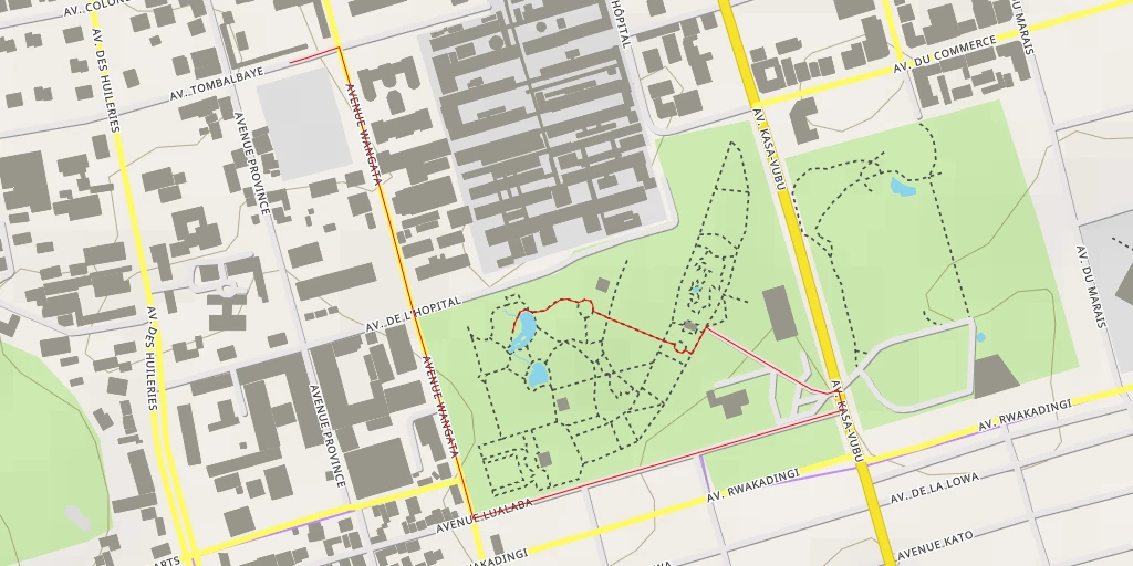 Map of the trail for Avenue de l'Hopital - Avenue de l'Hopital - Golf