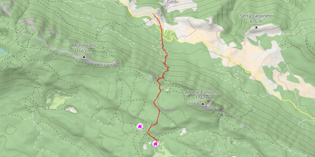 Map of the trail for Rifugio Panormo - cai 311