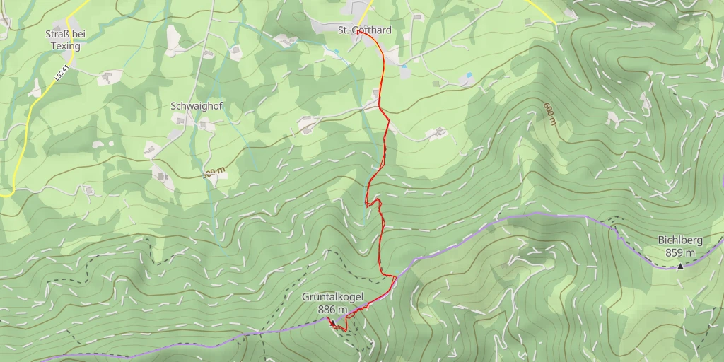 Carte de l'itinéraire :  Grüntalkogelhütte