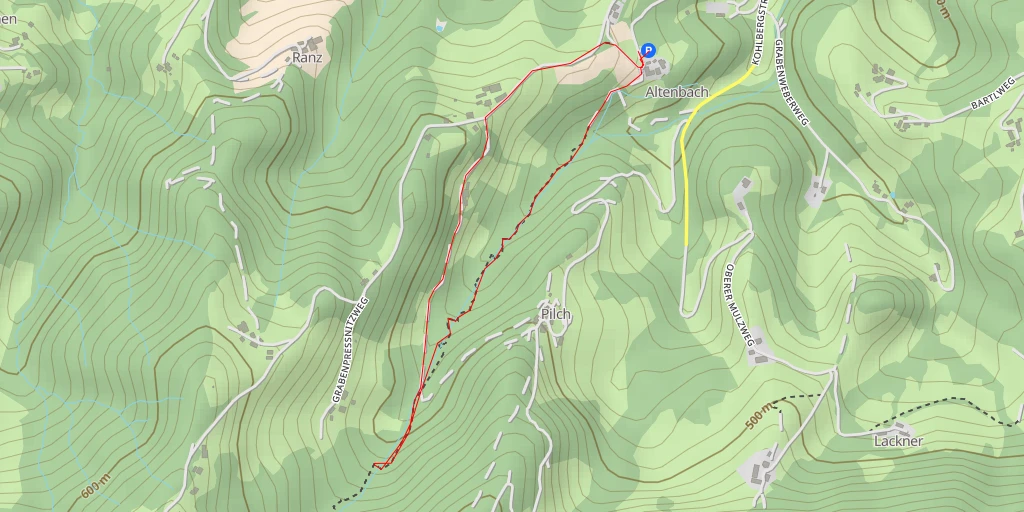 Map of the trail for Altenbachklamm - Oberhaag