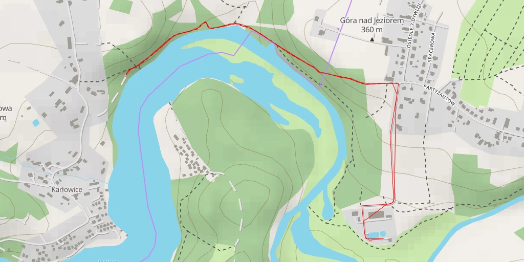 Map of the trail for Oczyszczania Ścieków - Widokowa