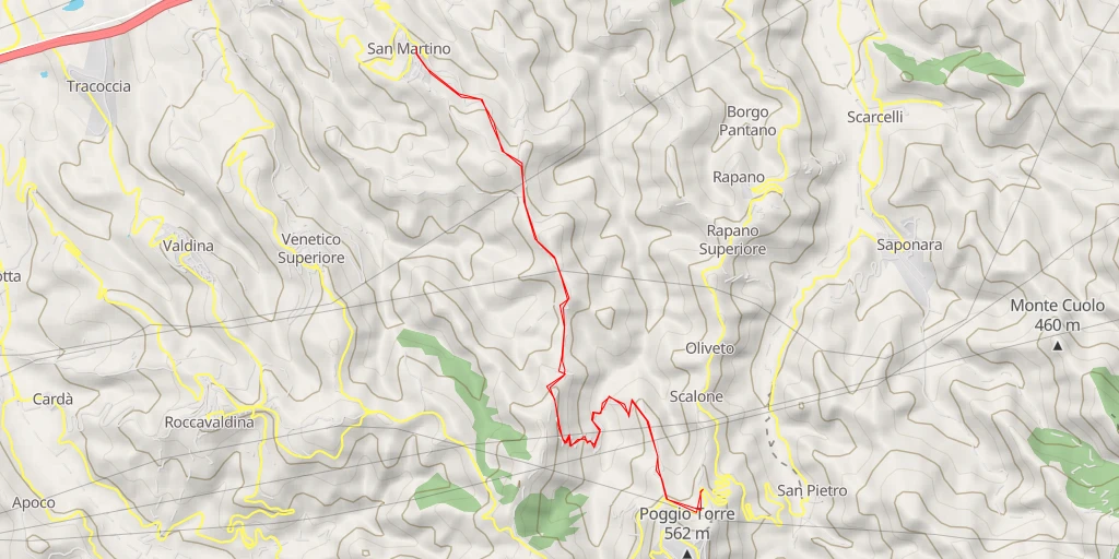 Map of the trail for Sottocastello - Rometta