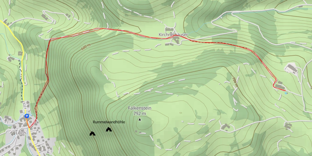 Map of the trail for Schoberhof - Güterweg Rehgraben