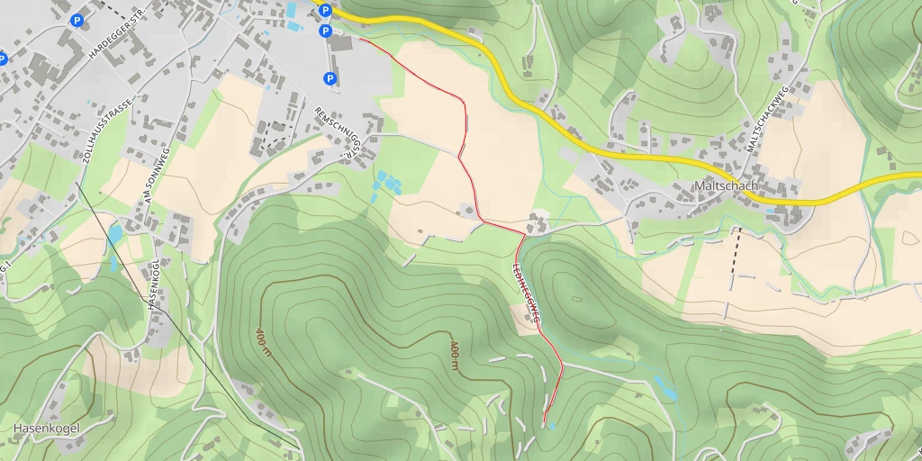 Map of the trail for Ledineggweg - Ledineggweg