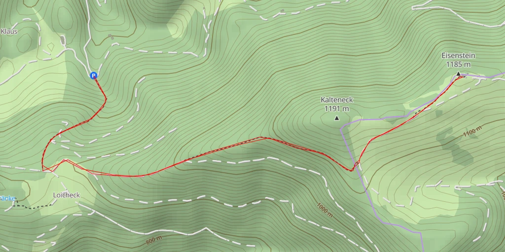 Map of the trail for Julius-Seitner-Hütte