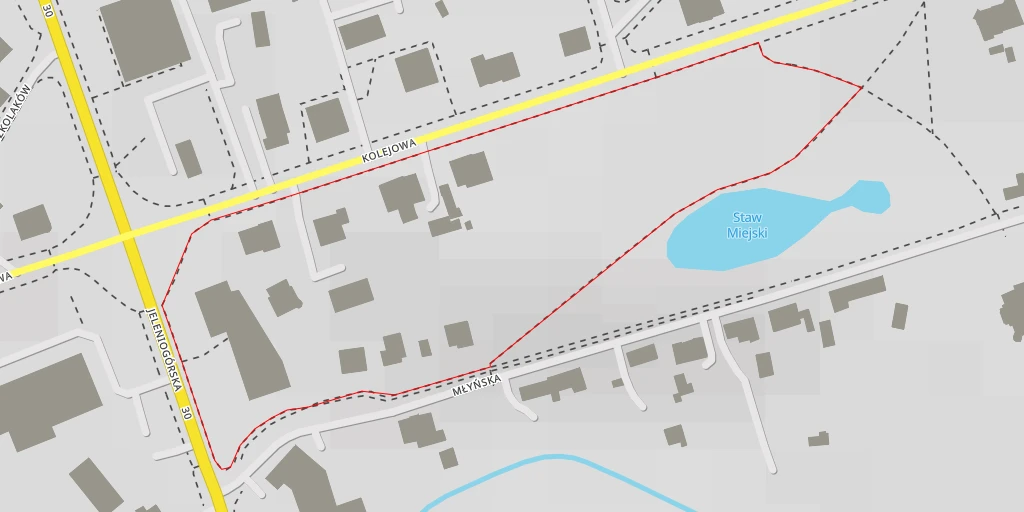 Map of the trail for Staw Miejski