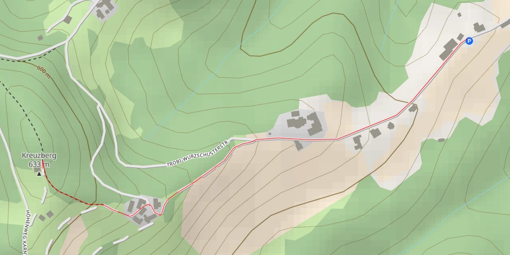 Map of the trail for Kreuzbergwarte