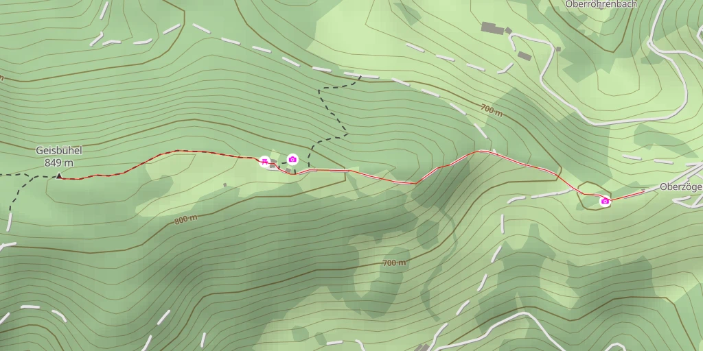 Carte de l'itinéraire :  Geisbühel