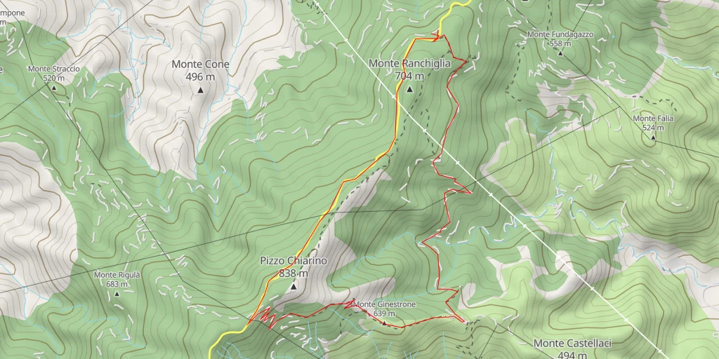 Map of the trail for Monte Ginestrone