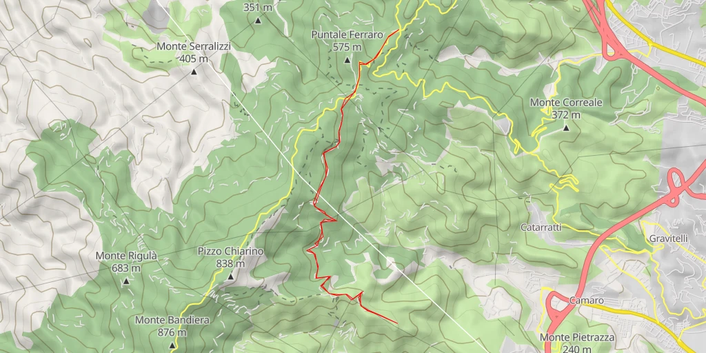 Carte de l'itinéraire :  Monte Castellaci