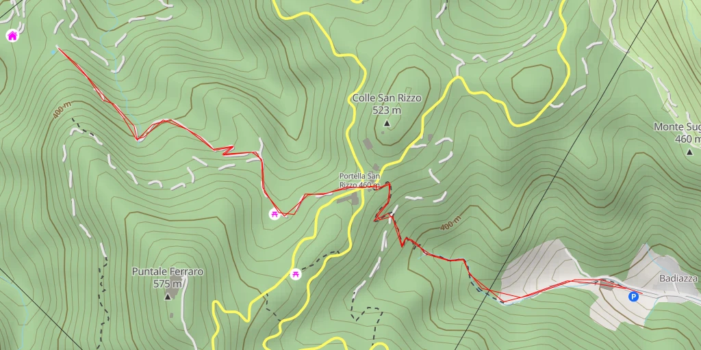 Map of the trail for Sentiero Colle San Rizzo - Ponte Gallo - Sentiero Colle San Rizzo - Ponte Gallo - Messina