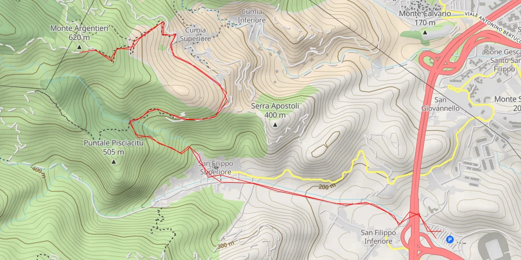 Carte de l'itinéraire :  Monte Argentieri