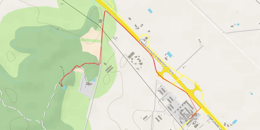 Map of the trail for L'antico feudo - Strada Statale 16 Adriatica - Foggia