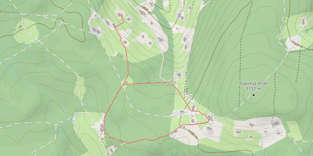 Map of the trail for Bouda Slovanka