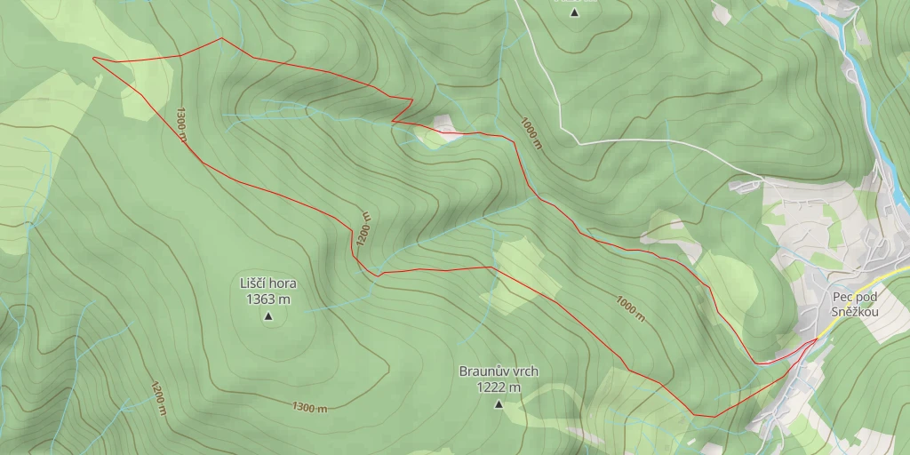 Carte de l'itinéraire :  Chalupa Na Rozcestí