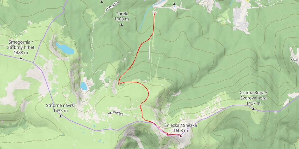 Map of the trail for Droga Jubileuszowa