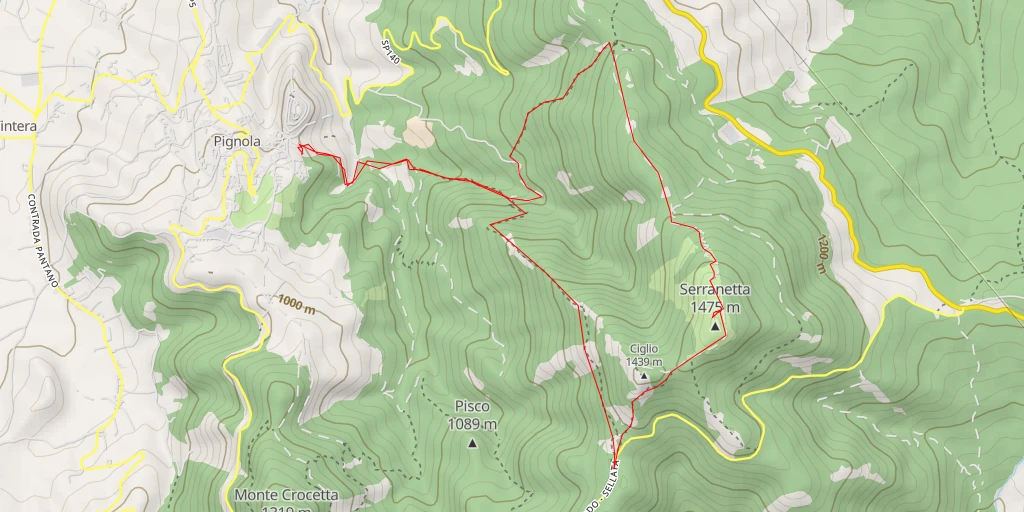 Carte de l'itinéraire :  Serranetta