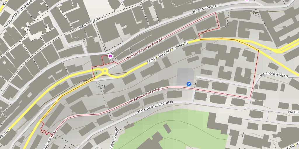 Map of the trail for Scale del Popolo - Potenza