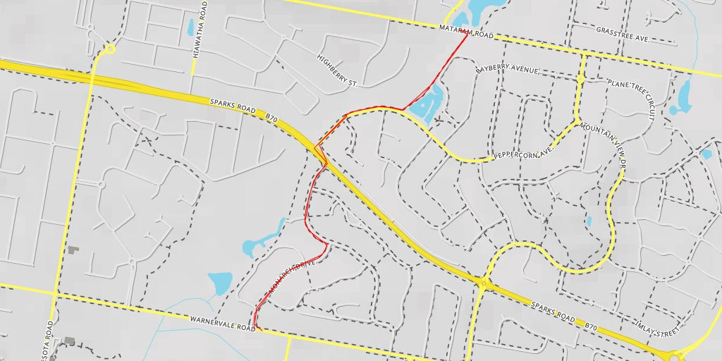 Map of the trail for Mataram Road - Mataram Road