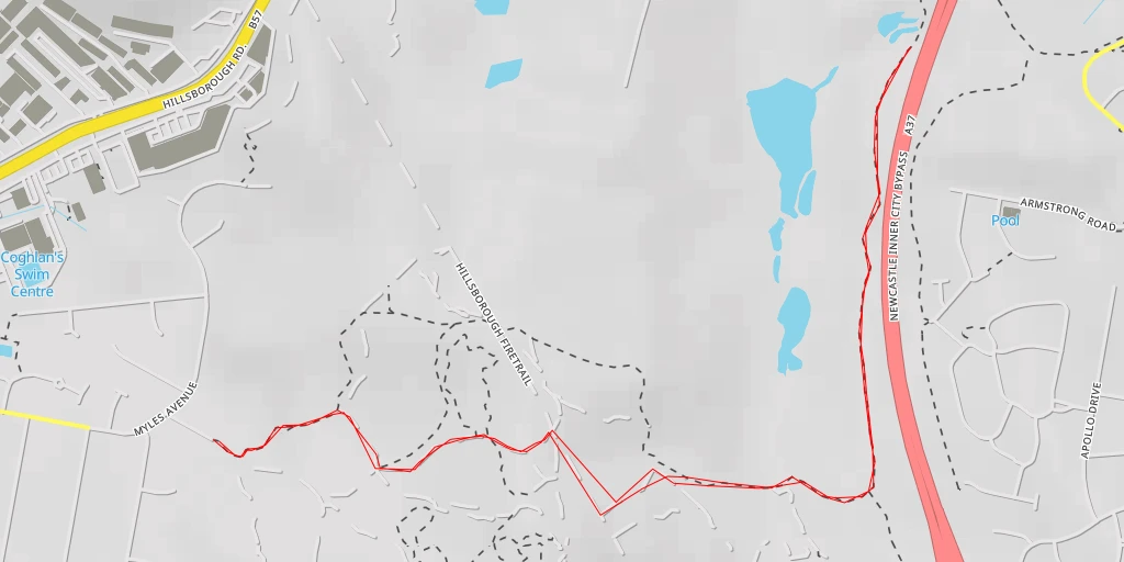 Map of the trail for Charlestown Golf Course - Newcastle Inner City Bypass - Newcastle-Maitland