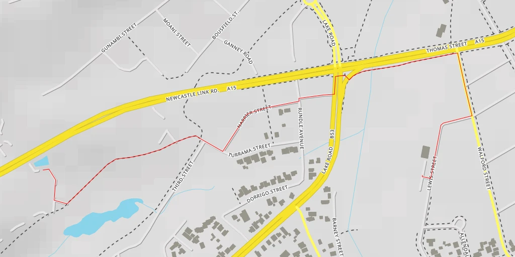 Map of the trail for Newcastle Link Road - Newcastle Link Road - Newcastle-Maitland