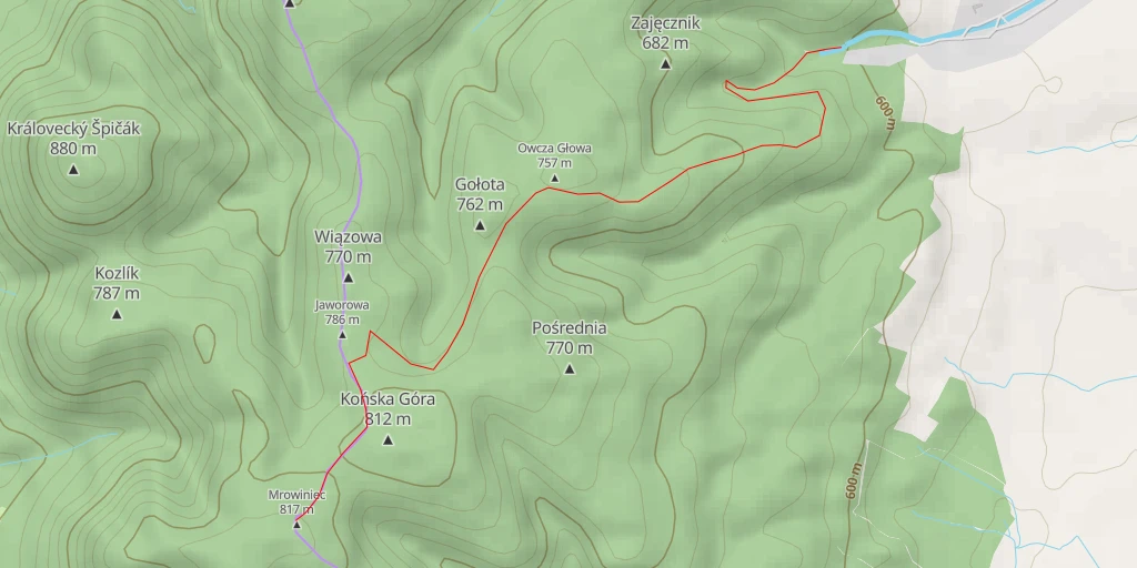 Carte de l'itinéraire :  Mrowiniec