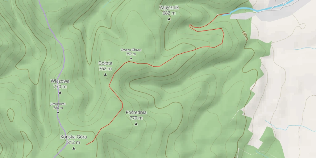 Carte de l'itinéraire :  Końska Góra