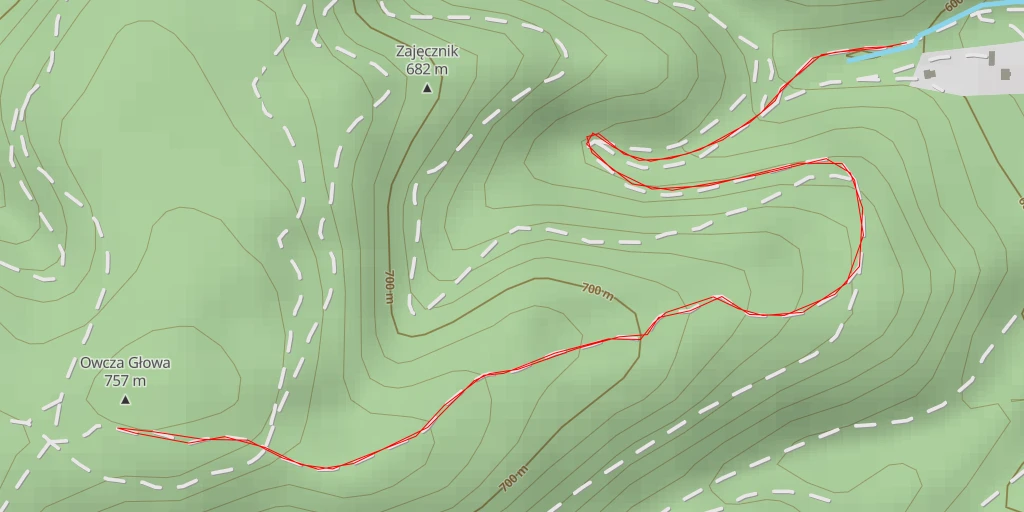 Map of the trail for Owcza Głowa