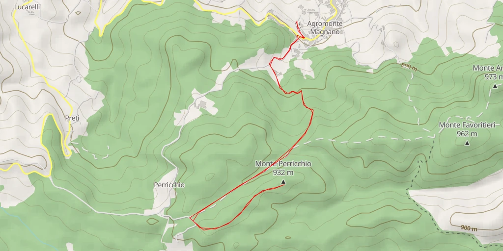 Carte de l'itinéraire :  Monte Perricchio