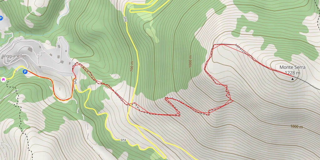 Carte de l'itinéraire :  Monte Serra