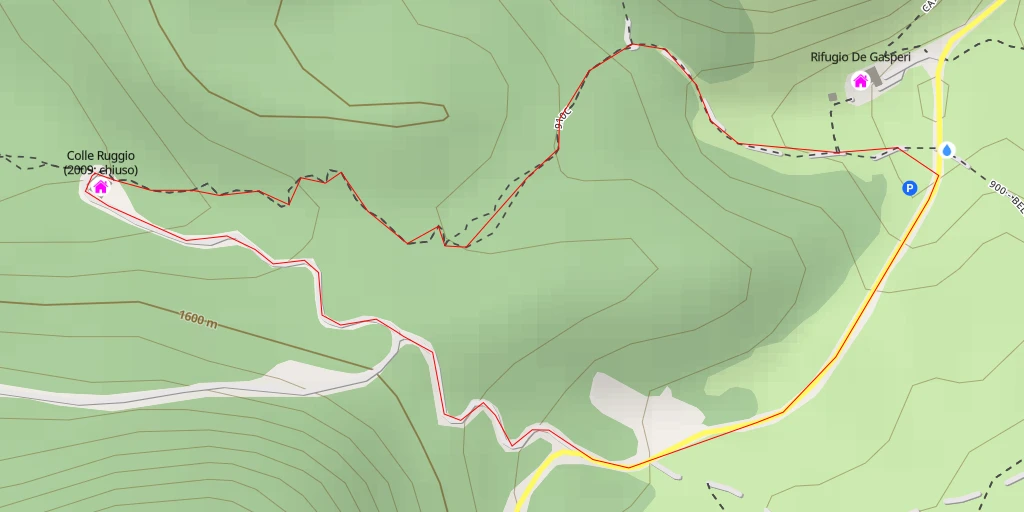 Map of the trail for Colle Ruggio (2009: chiuso)