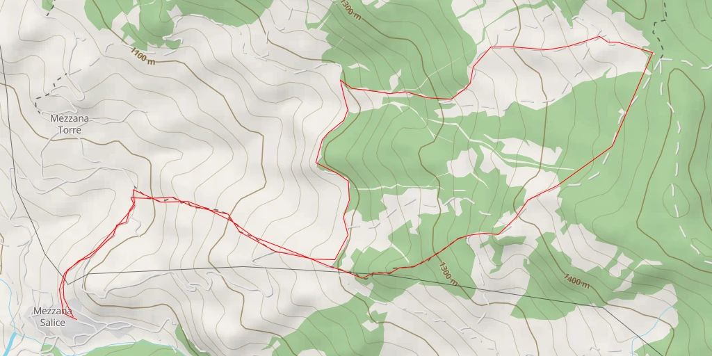 Map of the trail for Tre Confini