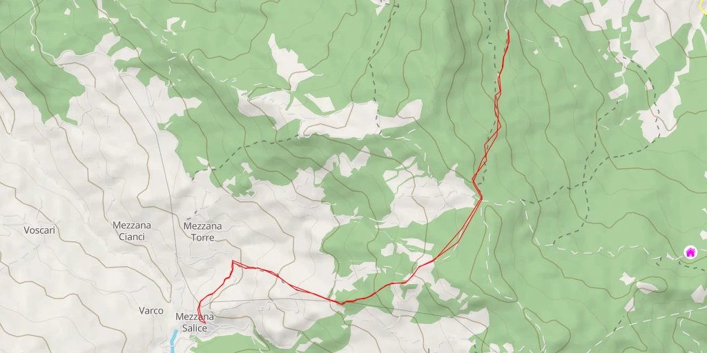 Map of the trail for Rifugio Caserma