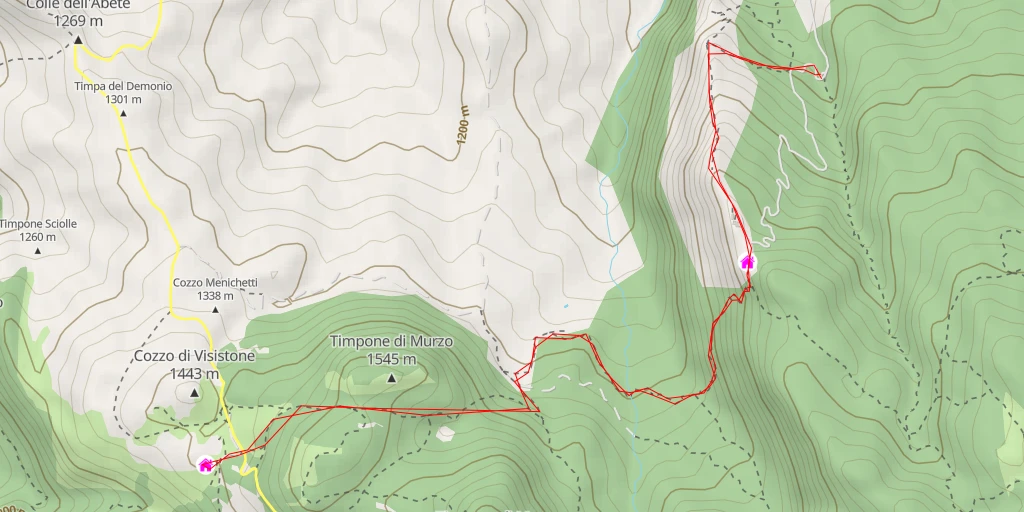 Map of the trail for Rifugio Visitone (2017: chiuso)