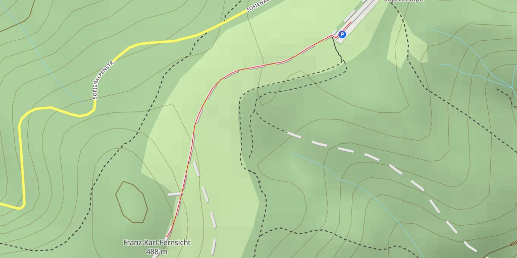 Map of the trail for Franz-Karl-Fernsicht