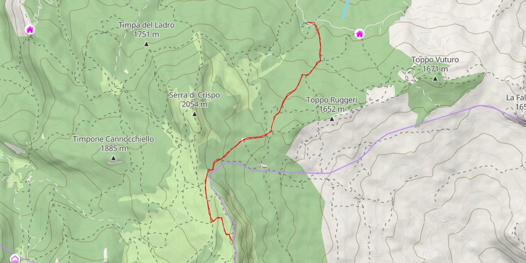 Map of the trail for Serra delle Ciavole