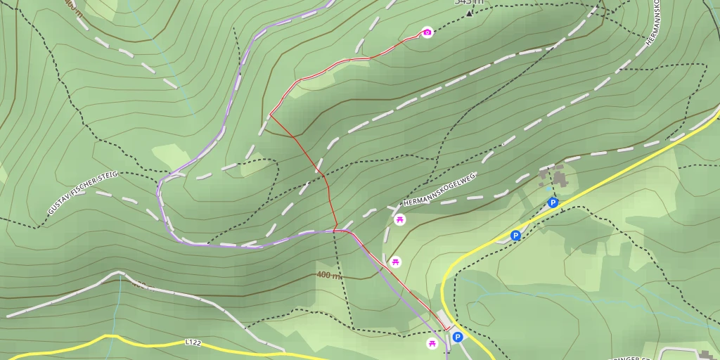 Map of the trail for Habsburgwarte