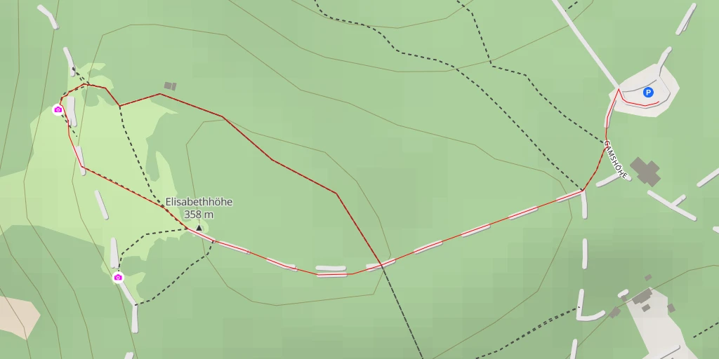 Carte de l'itinéraire :  Elisabethsäule - Bisamberg