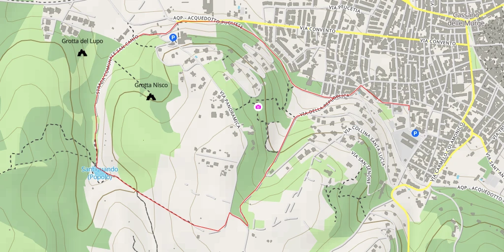 Map of the trail for Santiquando (Popolo)