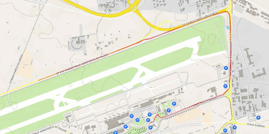 Map of the trail for SP 210 Perimetrale Aeroporto di Palese - SP 210 Perimetrale Aeroporto di Palese - Bari