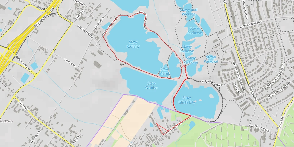 Map of the trail for Stara Cegielnia - Poznań