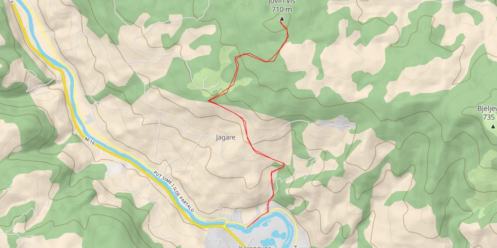 Map of the trail for Jovin Vis