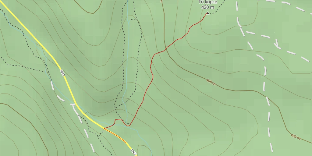 Map of the trail for Tri kopce