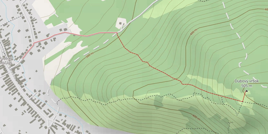 Carte de l'itinéraire :  Dubový vŕšok