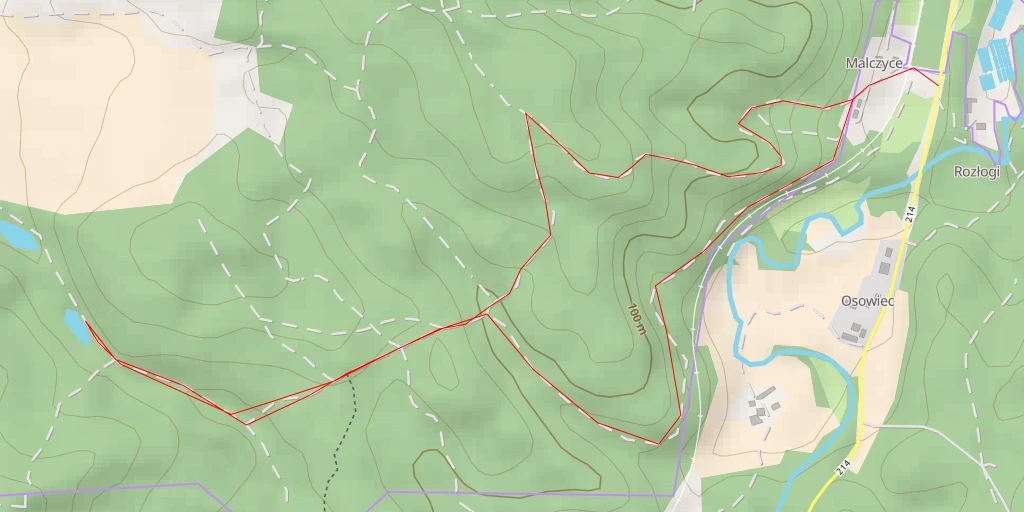 Map of the trail for Małoszyce