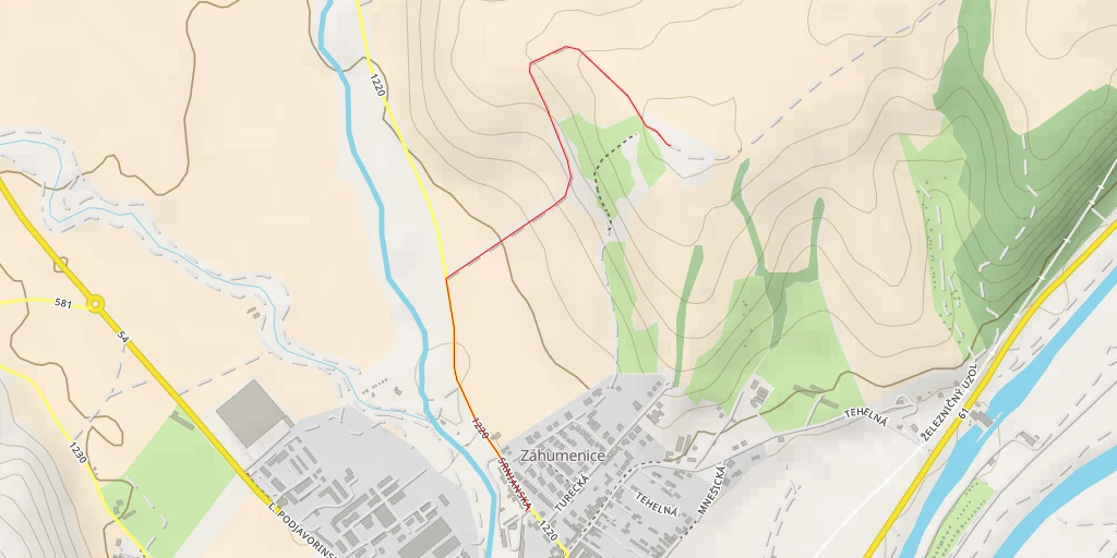 Map of the trail for Prepadliská