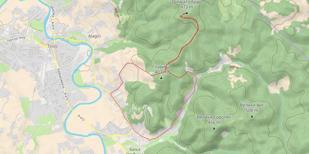 Map of the trail for Шиљато брдо