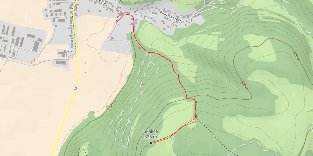 Map of the trail for Skalice