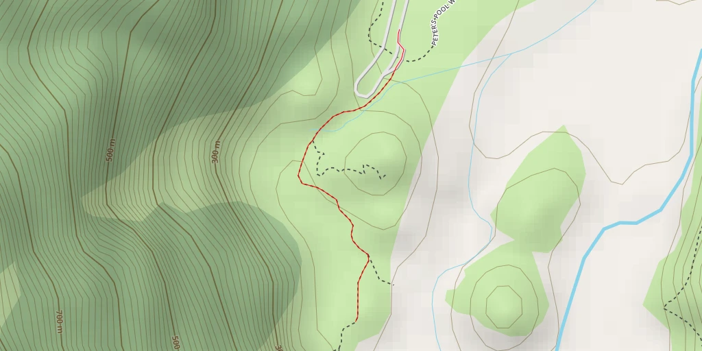 Map of the trail for River and glacier viewpoint