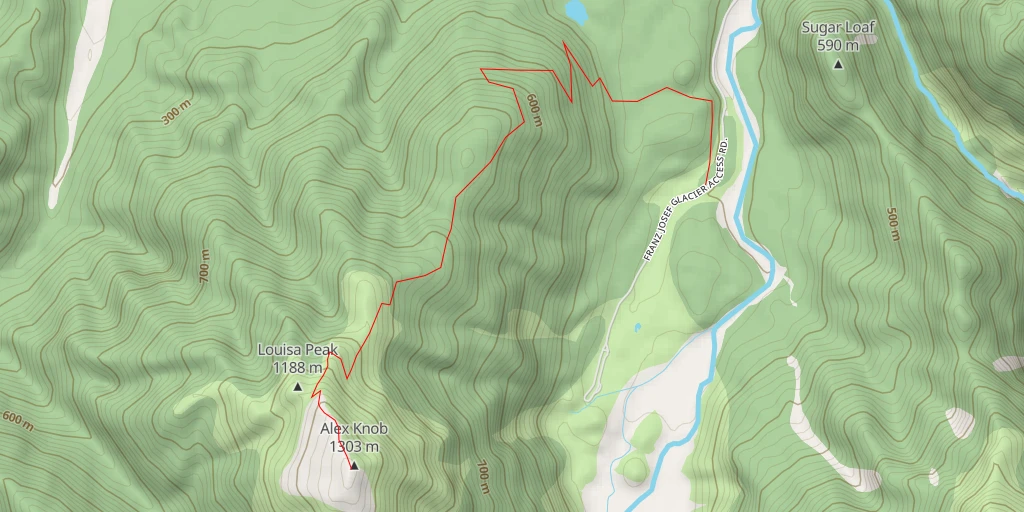 Map of the trail for Alex Knob